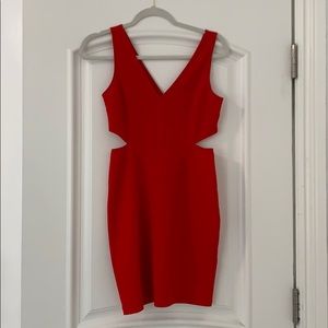 red cutout dress
